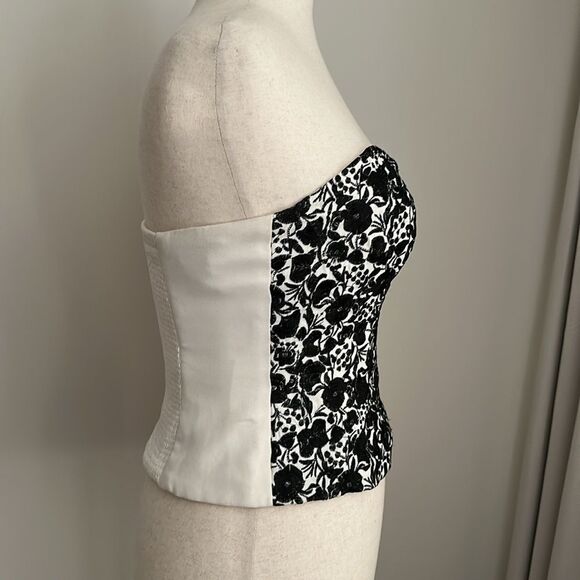 Bonnie Roseman Collection BLT Floral Embroidered Bustier Corset Black/White VTG - Picture 3 of 9